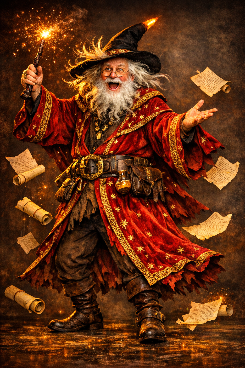 Professor Aldric Spellhorn casting a spell